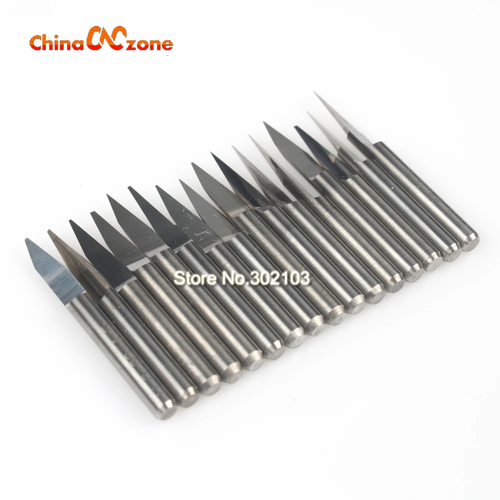 16pcs 3.175mm 10/20/25/30 Degree Shape Flat Bottom Carbide PCB Engraving Milling Cutters Spiral Bit CNC Router bits tools