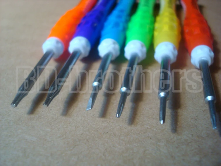 High Quality Repair Tool Plastic Handle Screwdrivers 0.8 Pentalobe 1.5 2.0 Phillips Straight T4 T5 T6 Screwdriver 1300pcs/lot