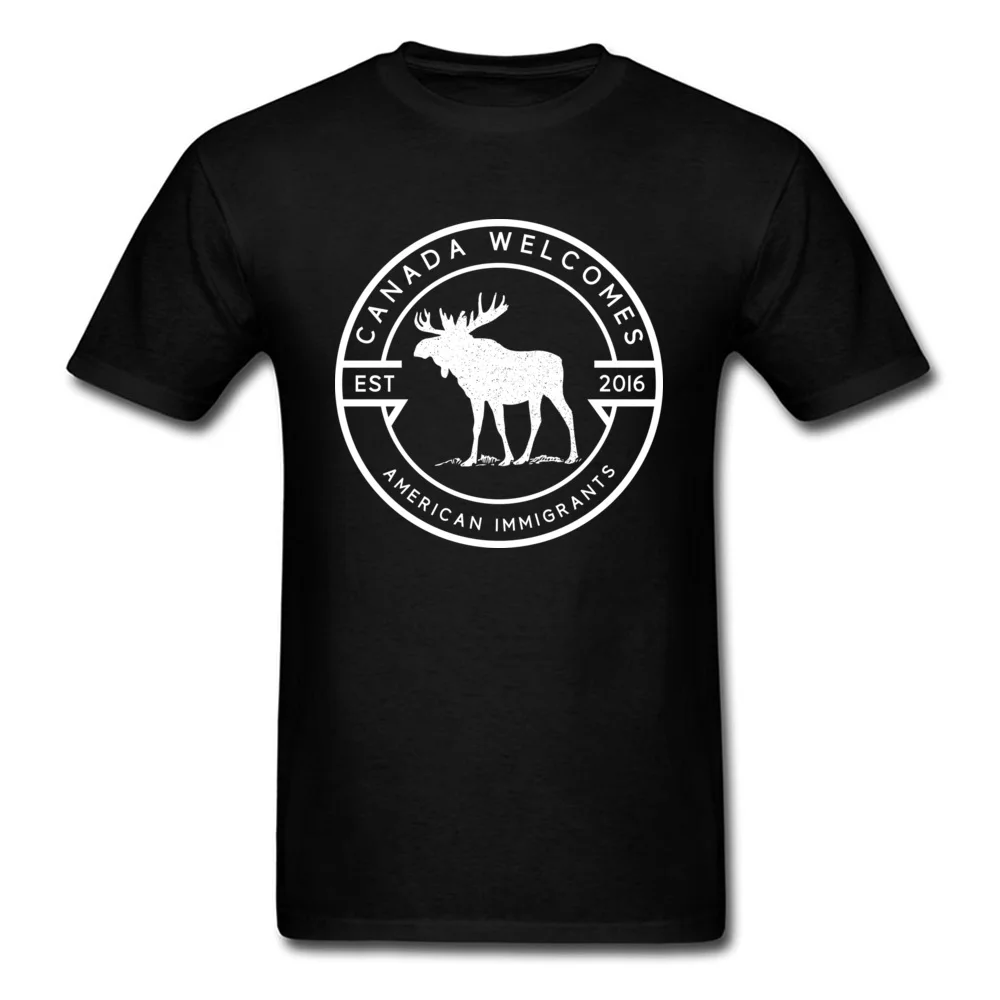 2018 Mens Dress T Shirts Funny Animal Logo Print Short T-Shirts Extra Tops & Tees XXL Canada Welcomes US Immigrants Tshirts