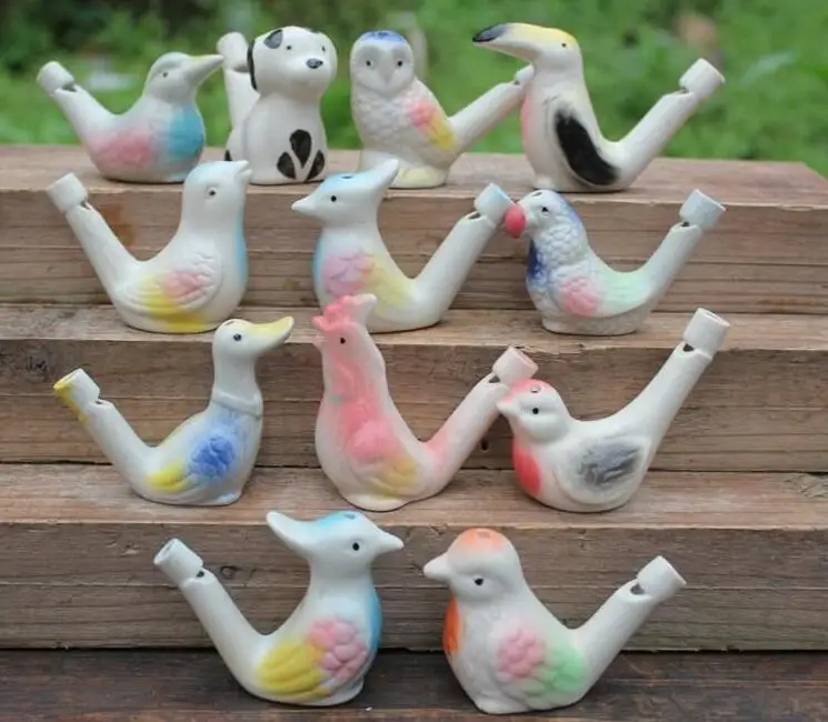 200pcs wholesale dropship new arrival water bird whistle clay bird ceramic Glazed bird whistle-peacock Birds