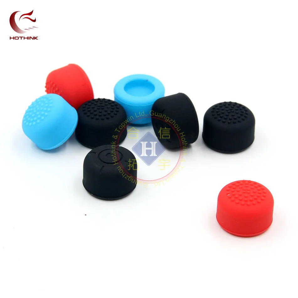 HOTHINK (4 قطعة) 2 قطعة صعد قبعات غطاء + 2 قطعة سيليكون التناظرية قبضة الإبهام عصا زر كاب غطاء لنينتندو التبديل NS