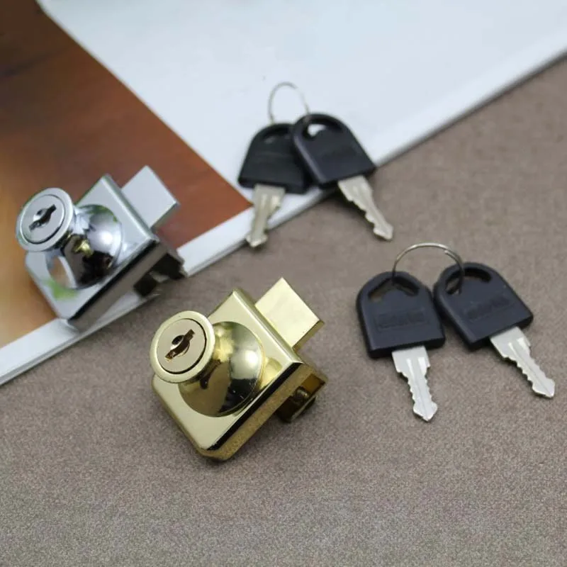 

Brand New 4PCS Zinc Alloy Glass Cabinet Door Locks Jewelry Shopping Mall Showcase Display Cabinet Lock with Keys