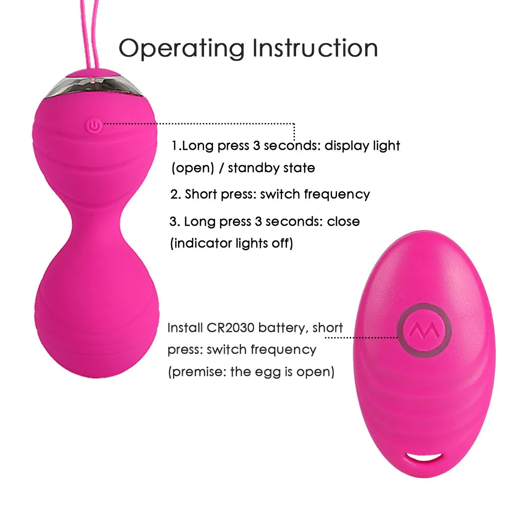 Bola de Kegel con control remoto inalámbrico para mujer, 10 velocidades de vibración, entrenador de ejercicio Vaginal, vibrador Ben Wa, Juguetes