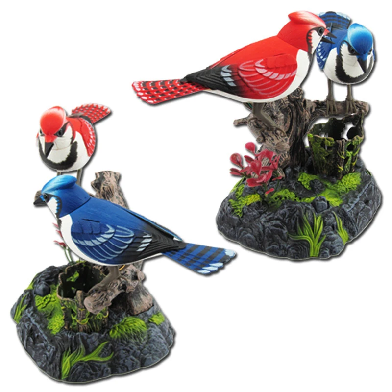 Voice Control Bird Magpie Model Toys Pavilion Garden Decoration Birdsong Peep Voice of the Natural Forest Sound Birdcall