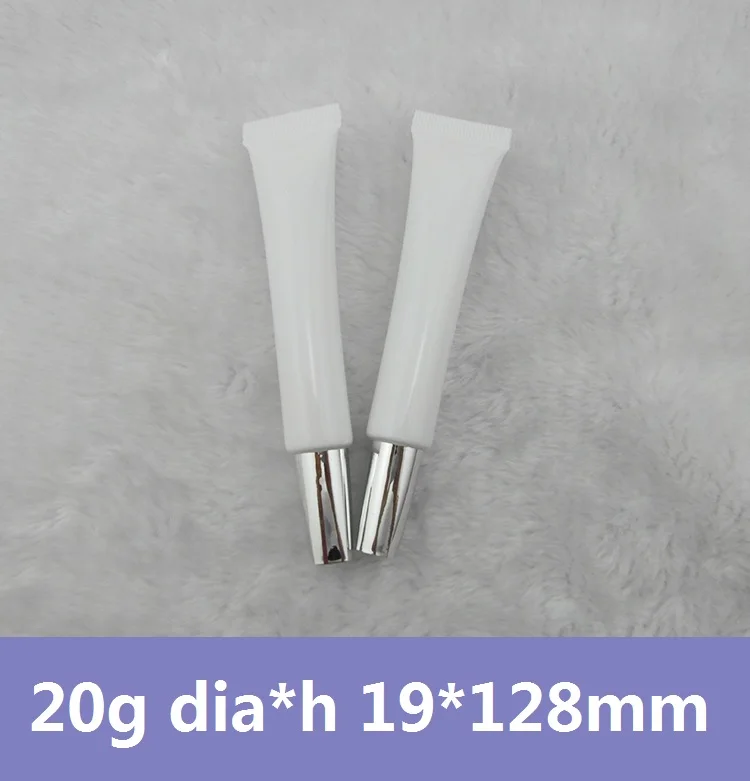 

100pcs/lot 20g Plastic White Make Up Bottle Cosmetic Packaging 20ml BB Cream Sample Bottles DIY Cream Containers Eye Cream Tube