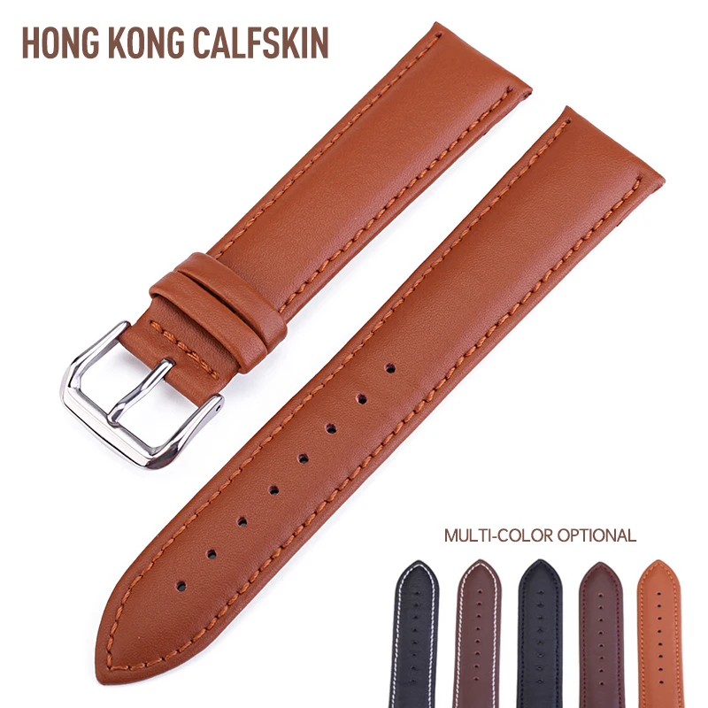 

High Quality New Arrived Retro Leather Watchbands Buckle Genuine Leather Strap Band 14 16 18 19 20 22 24mm Bracelet Watchband