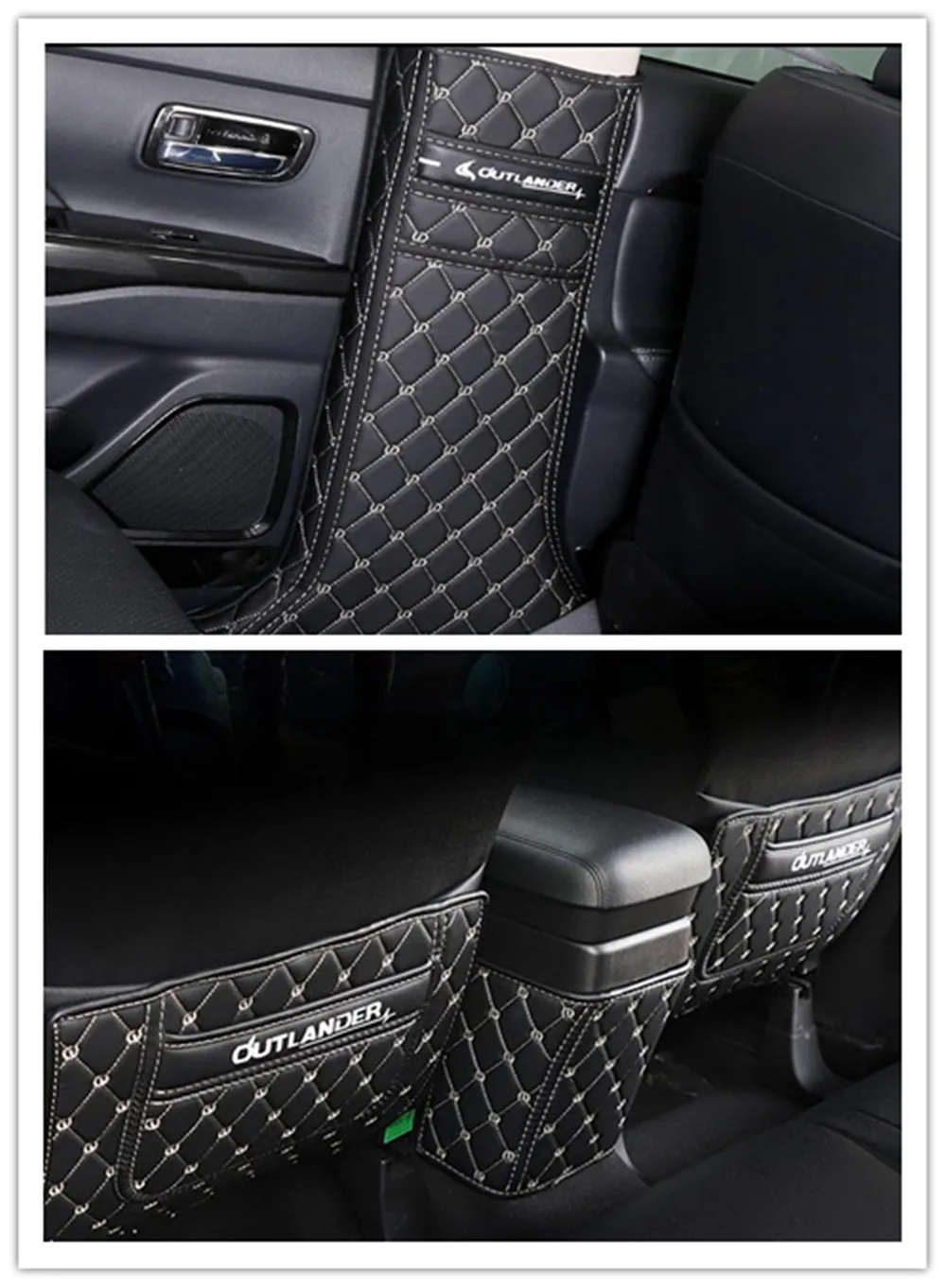 Central armrest box kick-proof pad, seat back kick-proof protective pad For Mitsubishi Outlander 2013-2019 Car-covers