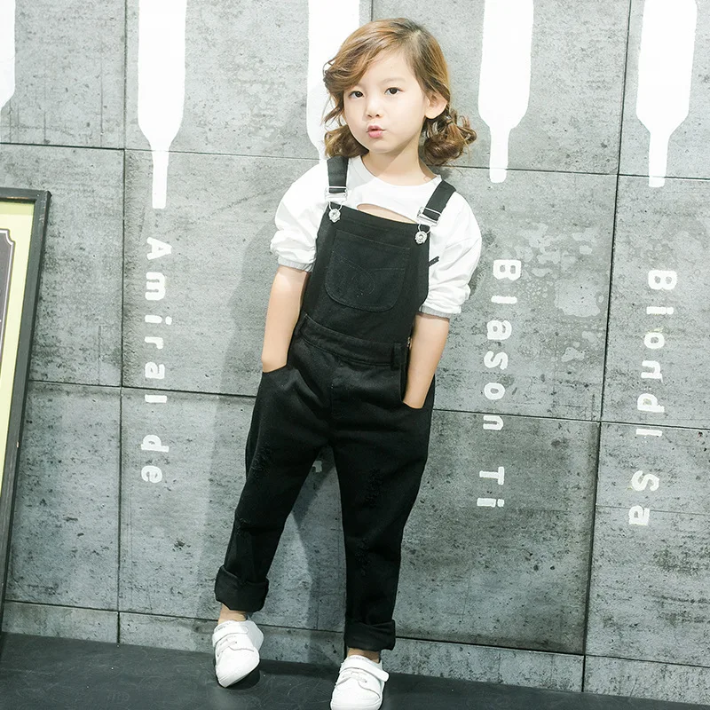 2022 New Spring Autumn Children Overalls Kids Girls Boys Denim Jeans Fashion Pocket Jumpsuit Bib Pants Kids Baby Overall