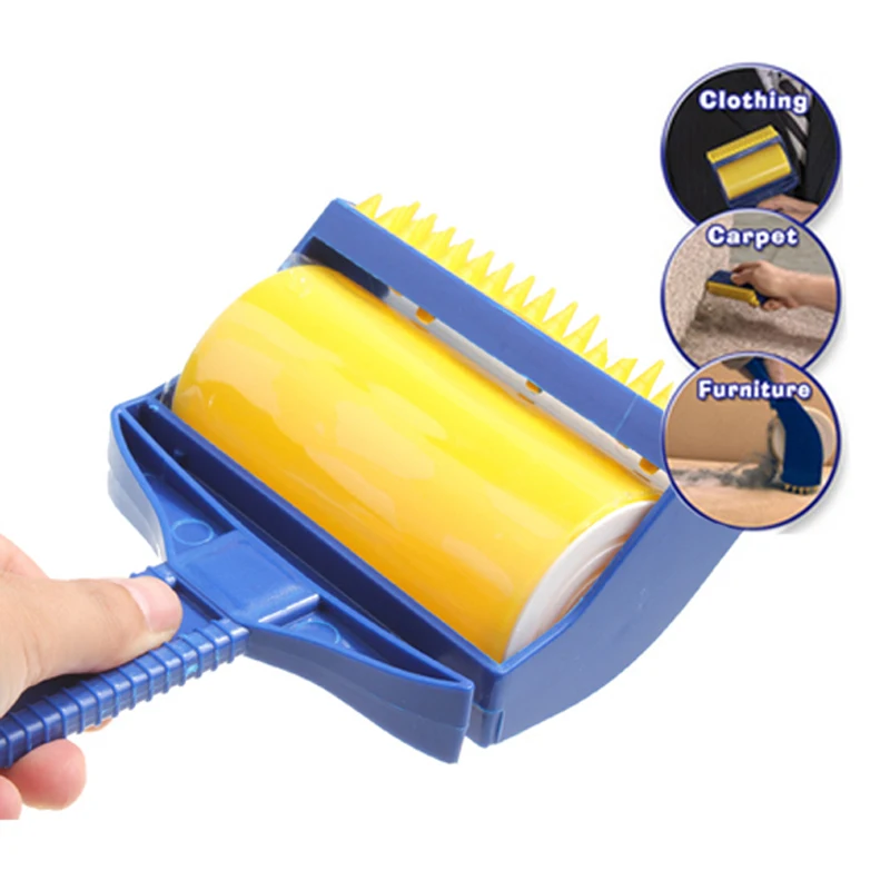 Washable Sticky Hair Sticky Built-in Rubber Brush Wool Dust Catcher Carpet Sheets Sucking Dust Drum Lint Rollers Cleaning Tool