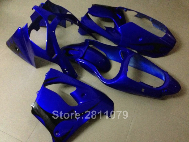 Hot sale plastic fairing kit for Kawasaki ninja ZX9R 2000 2001 blue black fairings set ZX9R 00 01 MK46