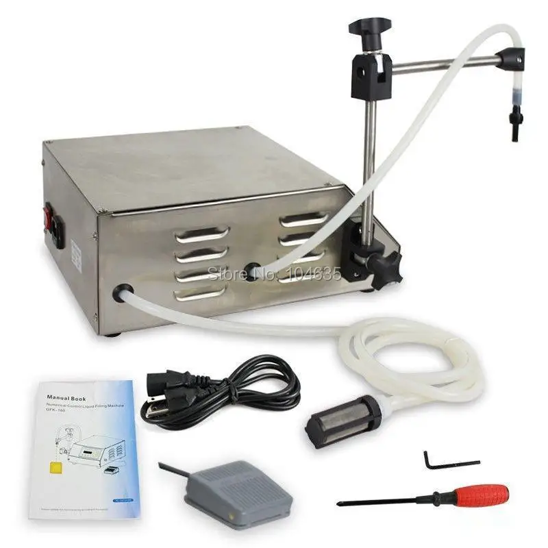 Máquina de enchimento líquida, enchimento líquido, bomba de controle digital, água potável, 5-3500ml, GFK-160