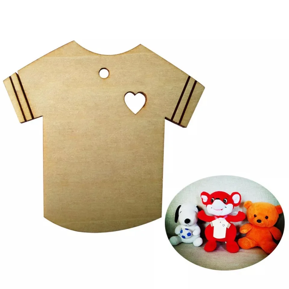 

20x T Shirt Laser Cut Out Unfinished Wood Shape Craft Supply