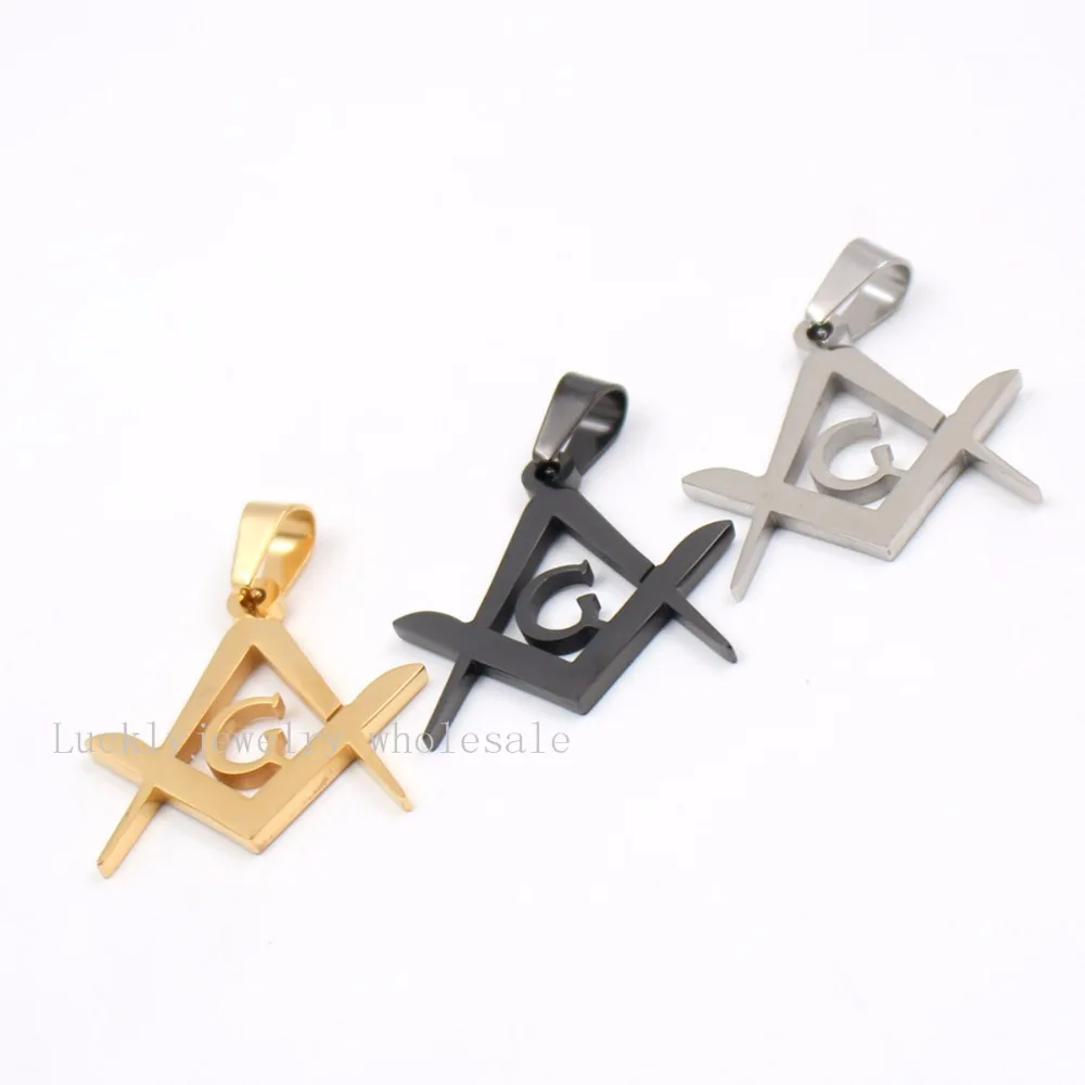 Stainless Steel Masonic Symbol Pentagram religion Jewelry Men\'s Rolo CHAIN necklace 24inch