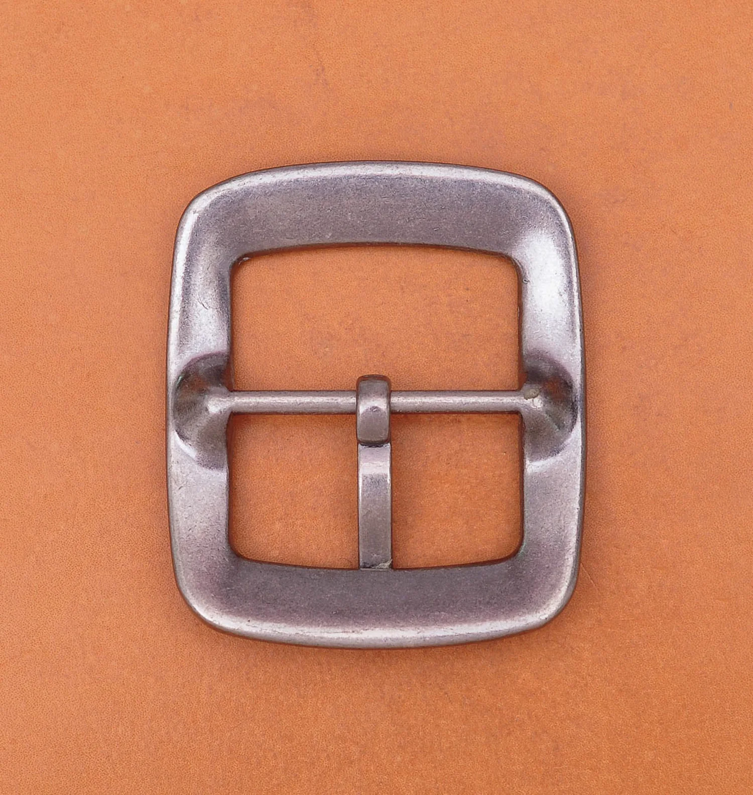 Heavy Duty Quality Vintage Silver Square Center Bar Pin Buckle for Leathercraft Belt Fit 40mm Strap