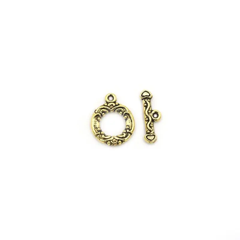 10 Sets Gold-Platte Silber Farbe Herz Blume Verschluss Armband Toggle Verschluss Für Schmuck Machen Diy Zubehör Großhandel Groß – Detail 20