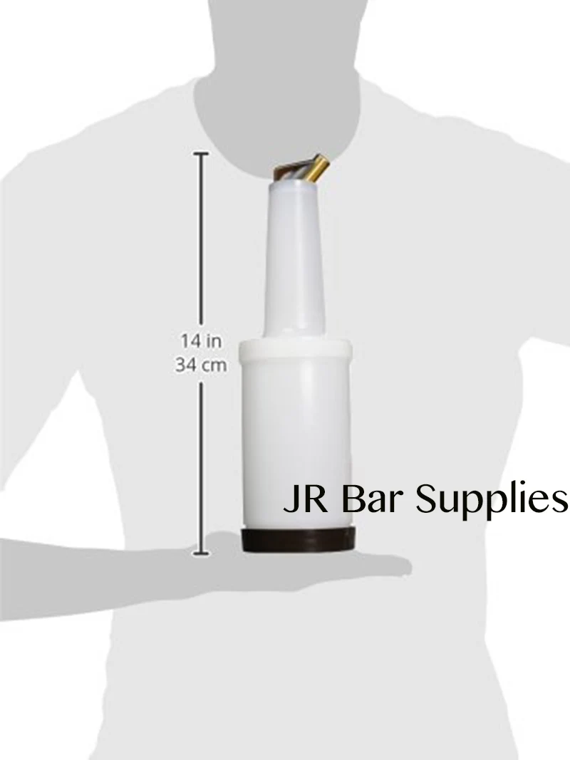 4PCS Bar Fruit Juice Containers  Fruit Juice Bottles - Commercial Grade Bar Pourers with Spout and Lid (Set of 4)