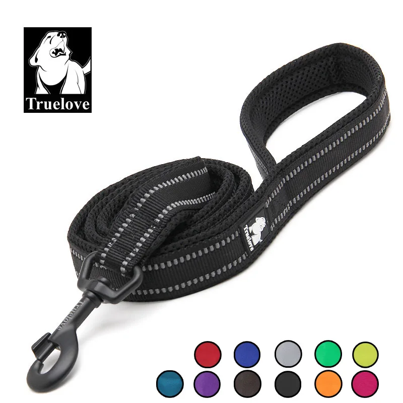 

Truelove Soft Padded Mesh Dog Leash Reflective Nylon Walking Training Dog Leads Stock Running Pet Leash 5 Color 110cm Durable