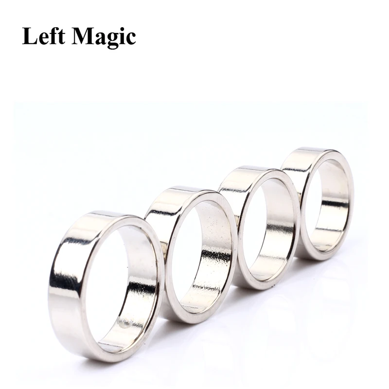 1 Pcs Hot Sale Magic Rings Silver Color PK Ring Strong Magnetic Rings Magic Tricks 18mm 19mm 20mm 21mm PK Rings B1064