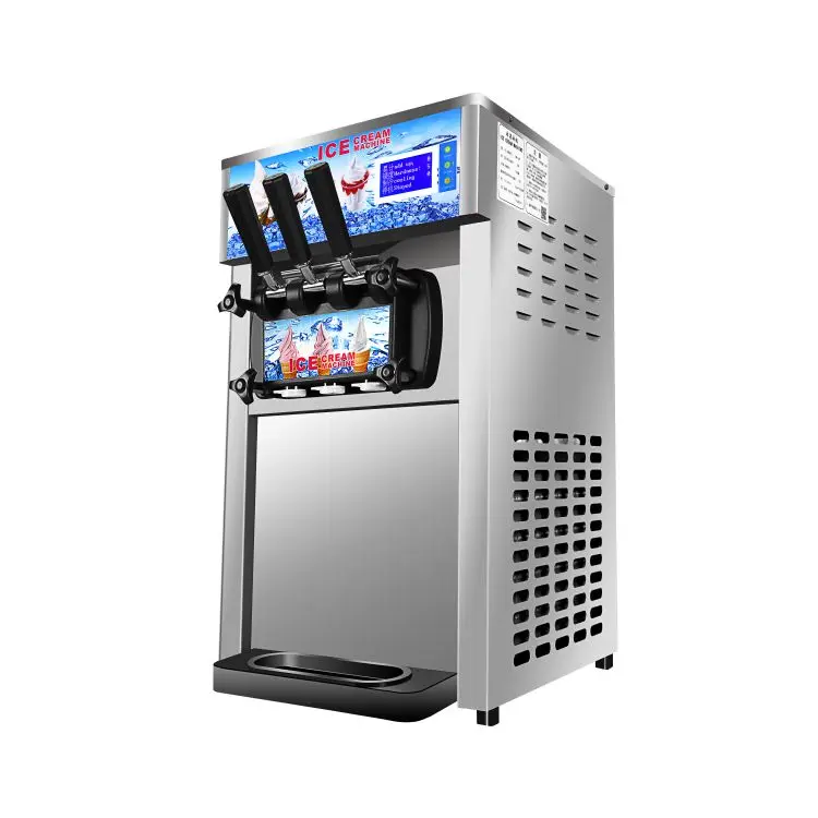 Hot sale 110v / 220v  commercial frozen yogurt machine, ice cream refrigerator soft ice cream machine with 3 flavor