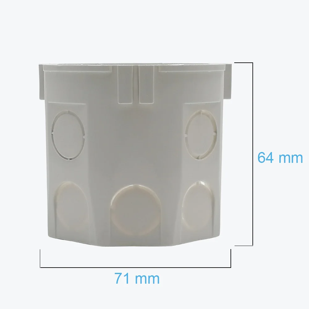 EU Standard Round Wall Junction Box Internal Cassette Wiring Harness White Container