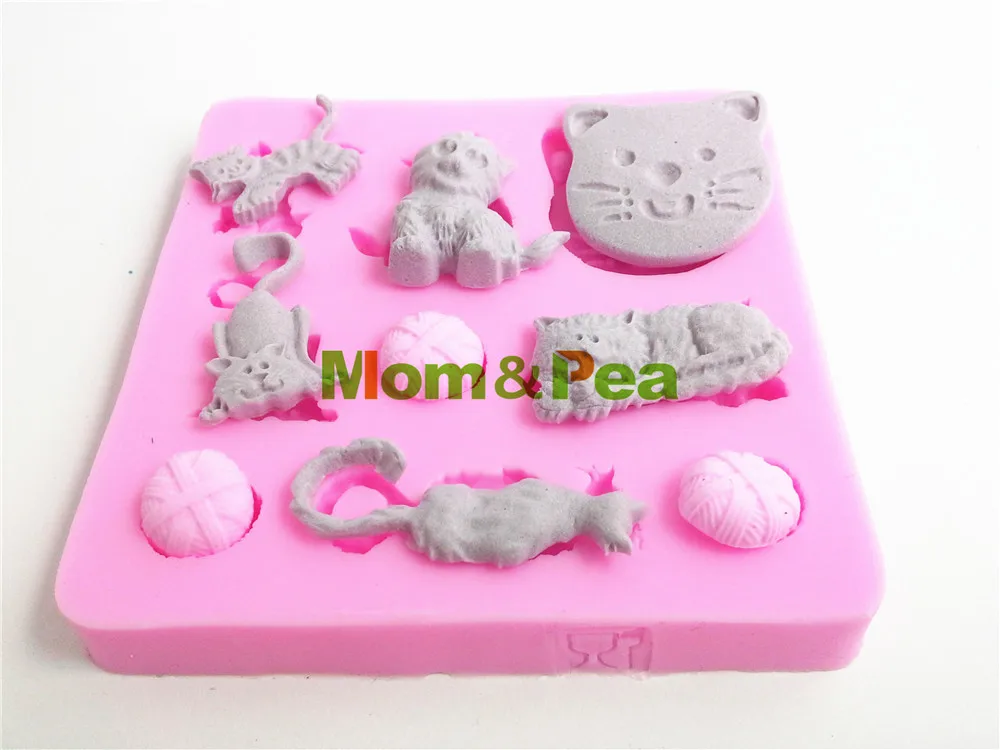 

Mom&Pea 0406 Free Shipping Cats & Clews Silicone Soap Mold Cake Decoration Fondant Cake 3D Mold Food Grade Silicone Mould