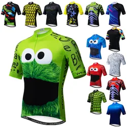 Weimostar Top Green Cycling Jersey Funny Men's Cookie Bicycle Cycling Clothing Maillot Ciclismo Breathable MTB Bike Jersey Shirt