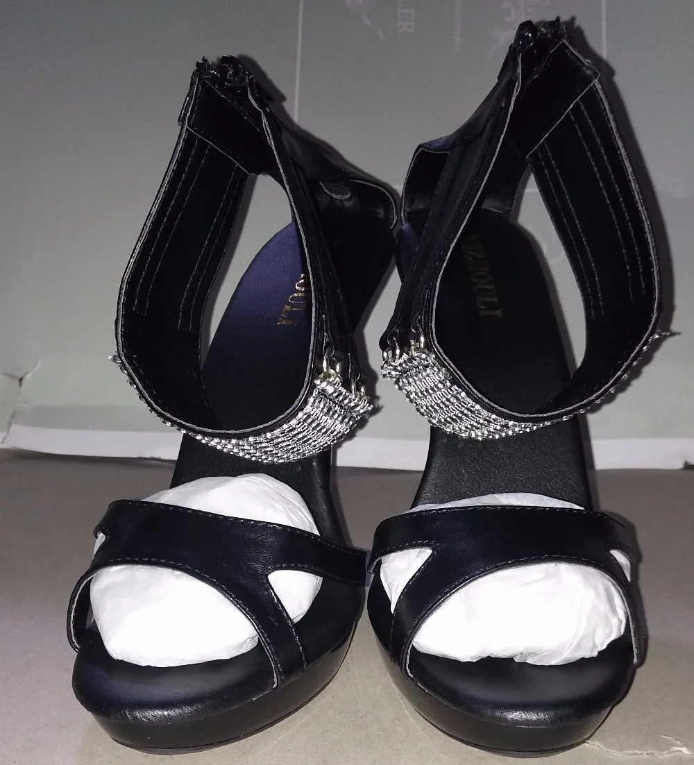 13cm open toe summer high heel sexy sandals ankle strap platform Dress shoes black 5 inch classic Sandals