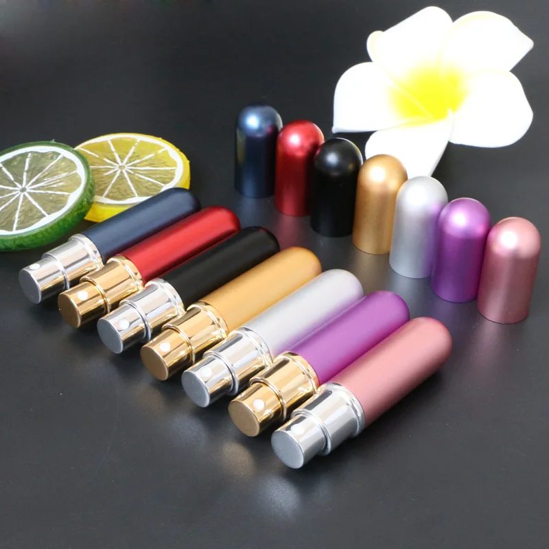 

Mini 6ml Fashion Anodized Aluminum Perfume Sprayer Bottle With Atomizer Empty Glass Parfum Case For Traveler 120pcs/lot