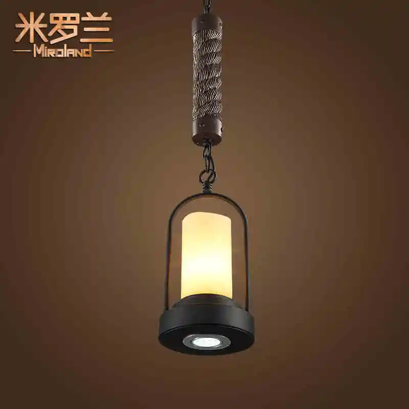 

Retro restaurant American country creative industries wind bar single head lamp chandelier chandelier Candlestick European Rope