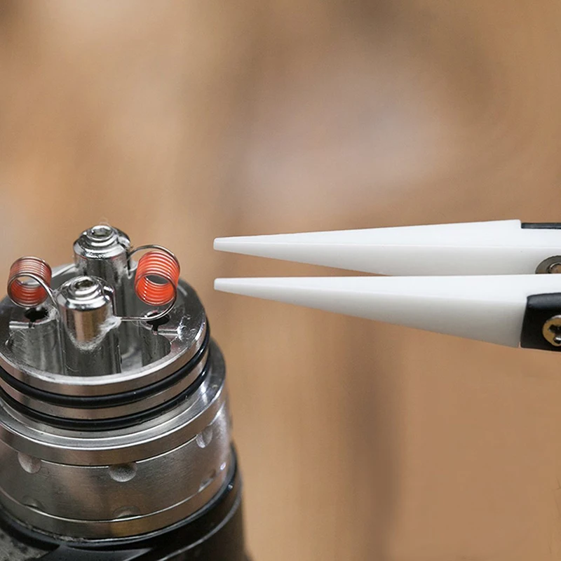 Heat Resistant Replaceable Anti Static Ceramic Tweezer Bit Tip Stainless Steel Ceramic Tweezers Pointed Tip DIY Tools