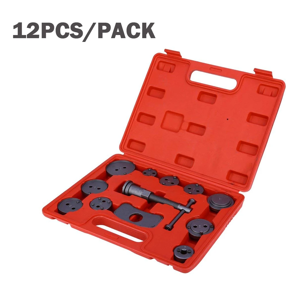 12 Pcs Universal Auto Car Precision Disc Brake Caliper Wind Back Tool Kit Brake Pad Brake Pump Brake Piston Car Repair Tool Kit