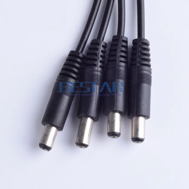 30CM DC 5.5*2.1 Jack Female Barrel 1 IN to 4 Out dc 5.5 2.1 mm 5.5x2.1mm Male Plug Power charging Cable for LED Light Controller