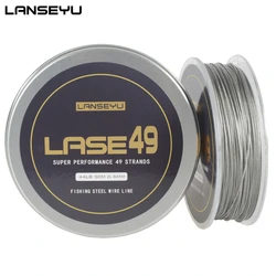 LANSEYU 50M 49 Strands Stainless Steel Wire Fishing line Wire Trace with Coating Wire Leader Coating Jigging Wire Lead Fish Line