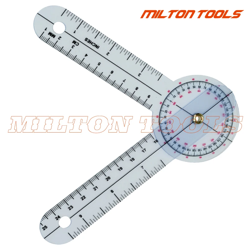 15pcs/lot! 8inch Goniometer Angle ruler  medical ruler protractor  PVC Ruler