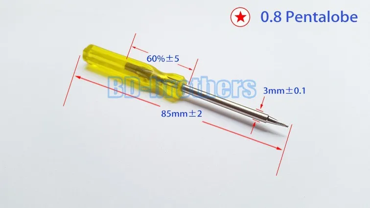 Good Qulity 0.8 Pentalobe  Yellow  Screwdrivers Opened Tools for i Phone  Repair 1000pcs/lot