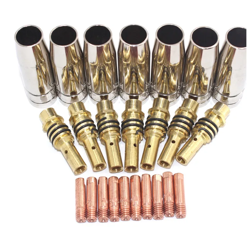 

21pcs Welding Torch Nozzle Part Kit Conical Nozzle Sleeve Rod Tool Set For Binzel 15AK Welder Accessories