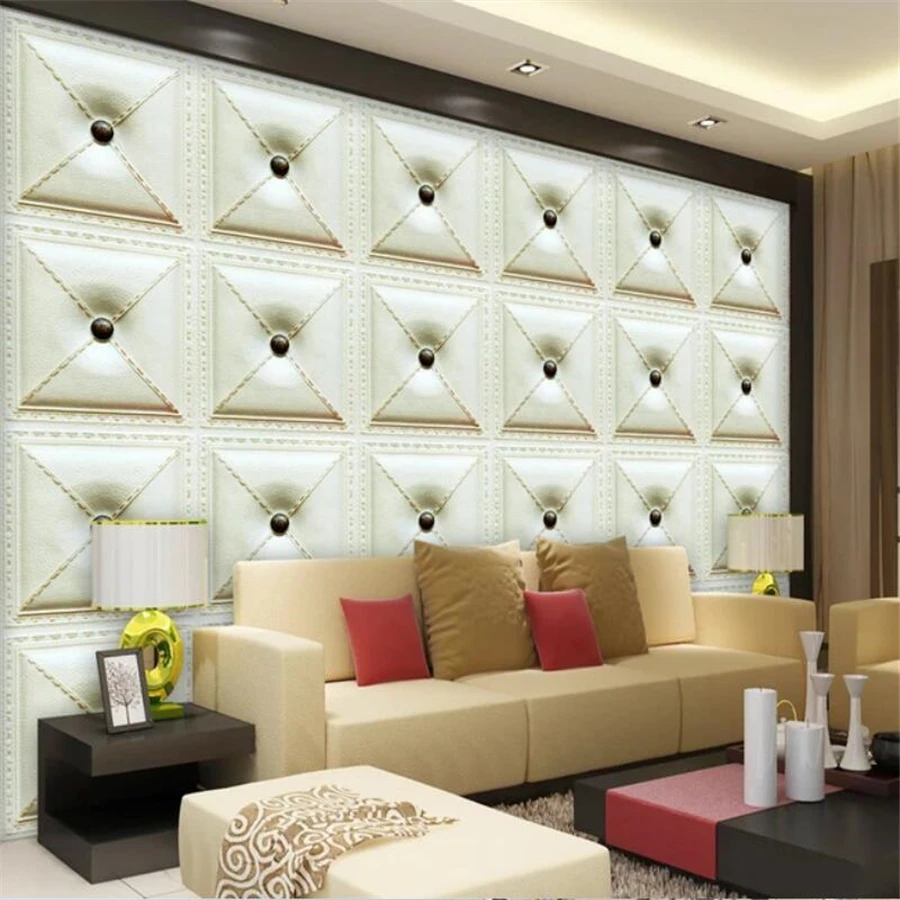 

beibehang papel de parede Custom wallpaper 3d European embossed three-dimensional soft package pattern TV background wall paper