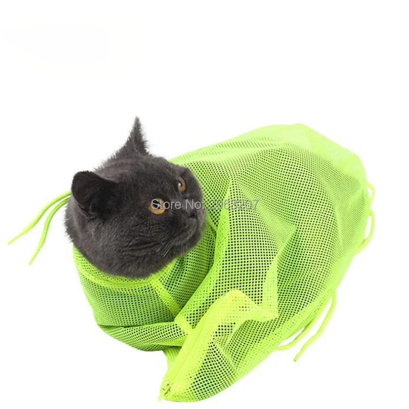 

100pcs Candy Colors Multifunctional Cat Grooming Bag Cat Bath Washing Nails Cutting Cleaning Bags Fitted Mesh Bag