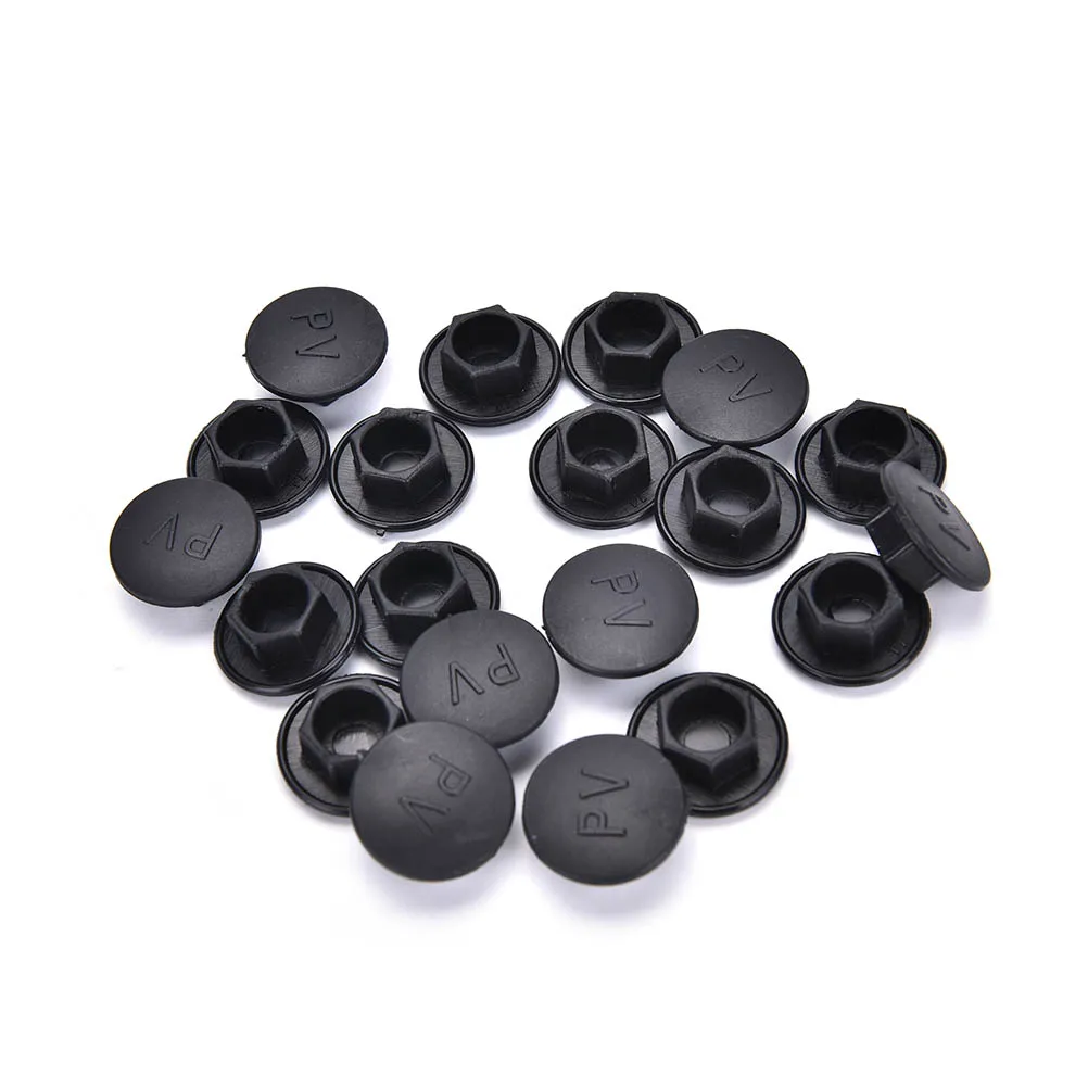 20Pcs Fasteners Screws Covers Caps Black Hex Bolt Screw Nut Hexagon Head Cover Cap Protector M5/M6/M8/M10/M12/M14