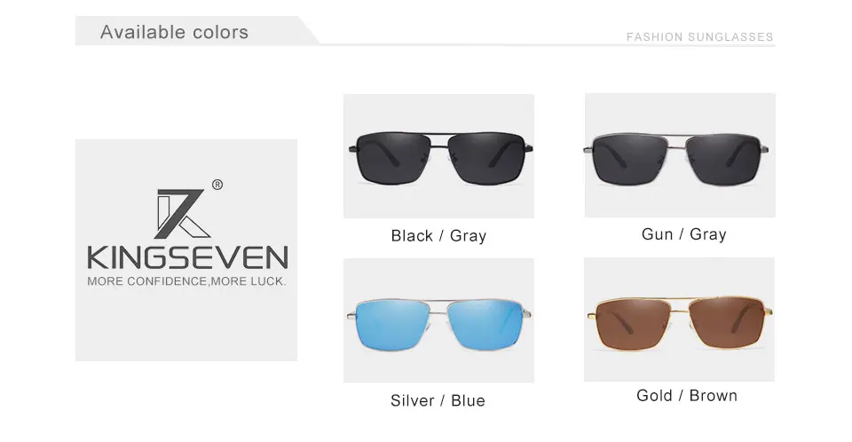 KINGSEVEN 2024 Marke Klassische Quadratische Polarisierte Sonnenbrille männer Fahren Männliche Sonnenbrille Brillen UV Blockieren Oculos N7906 – Detail 5