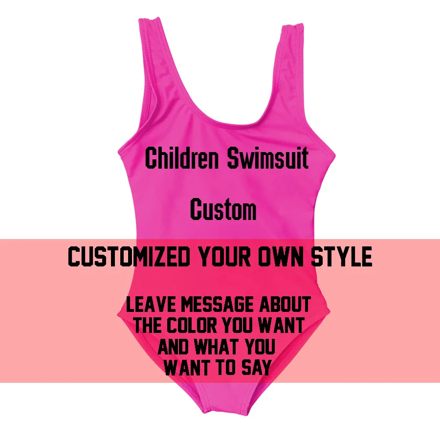 Girls Kids Custom Swimsuits Children Bikini One Piece Bathing Suits Desing Your Own Brand Style Swimwear Lining Baby Bikini