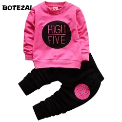 2021 Fashion Baby Girls Clothing Set 2pcs Top +Pants Sport Suit Spring Autumn Toddler Kids Casual Tracksuit Infant Letter Outfit