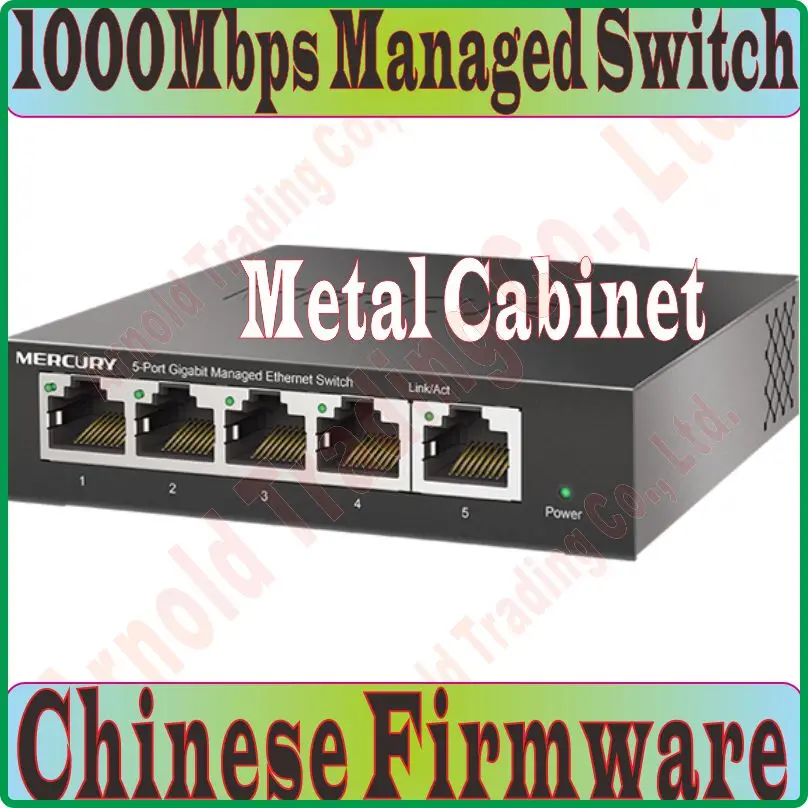 

Chinese-Firmware, 5 Ports 1000M Gigabit Managed Ethernet Switch, 100/1000Mpbs Manageable Network Switches, QoS, IGMP, VLAN, Loop