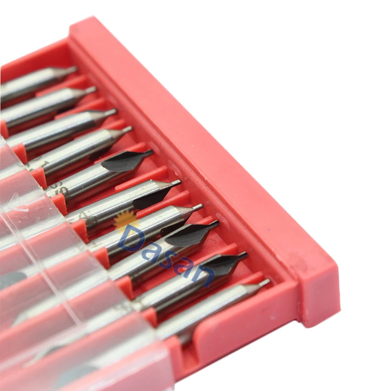 10 ชิ้น 3 มิลลิเมตรศูนย์เจาะบิต HSS ประเภทความแม่นยำรวม Countersinks ชุด 60 องศาคู่สำหรับเครื่องกลึงโลหะเครื่องมือเจาะ
