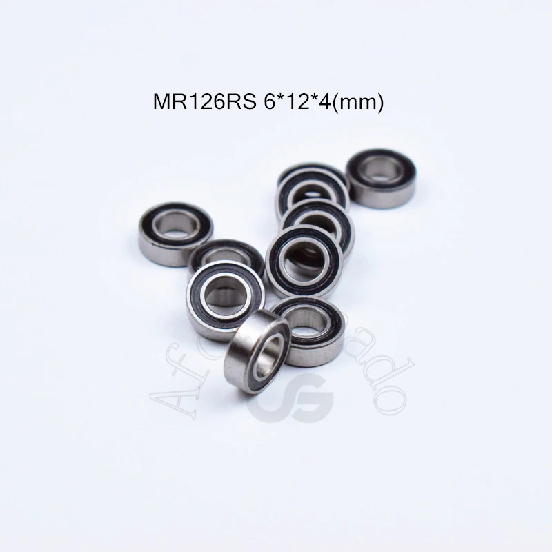 MR126RS Miniature Bearing 10pcs 6*12*4(mm) free shipping chrome steel Rubber Sealed High speed Mechanical equipment parts