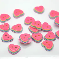 Candy color heart button, DIY 2 holes,11mm, Plastic sewing Button for kins shirt   7NK177