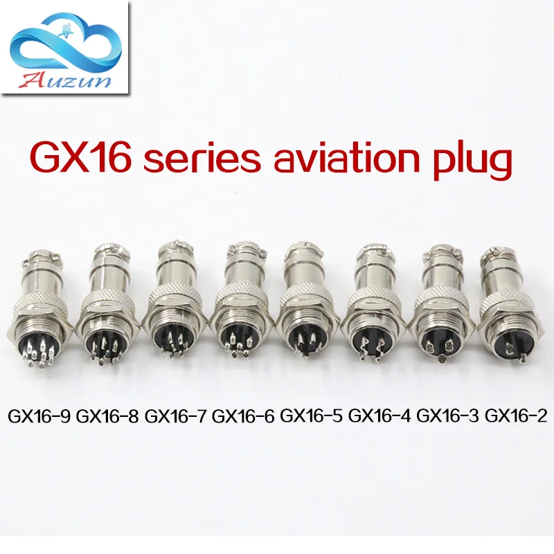 1 PCS  female and male of Aviation Connector diameter 16mm  2 /3 /4 /5/6 /7/8 /9 Pins GX16  Plug And Socket