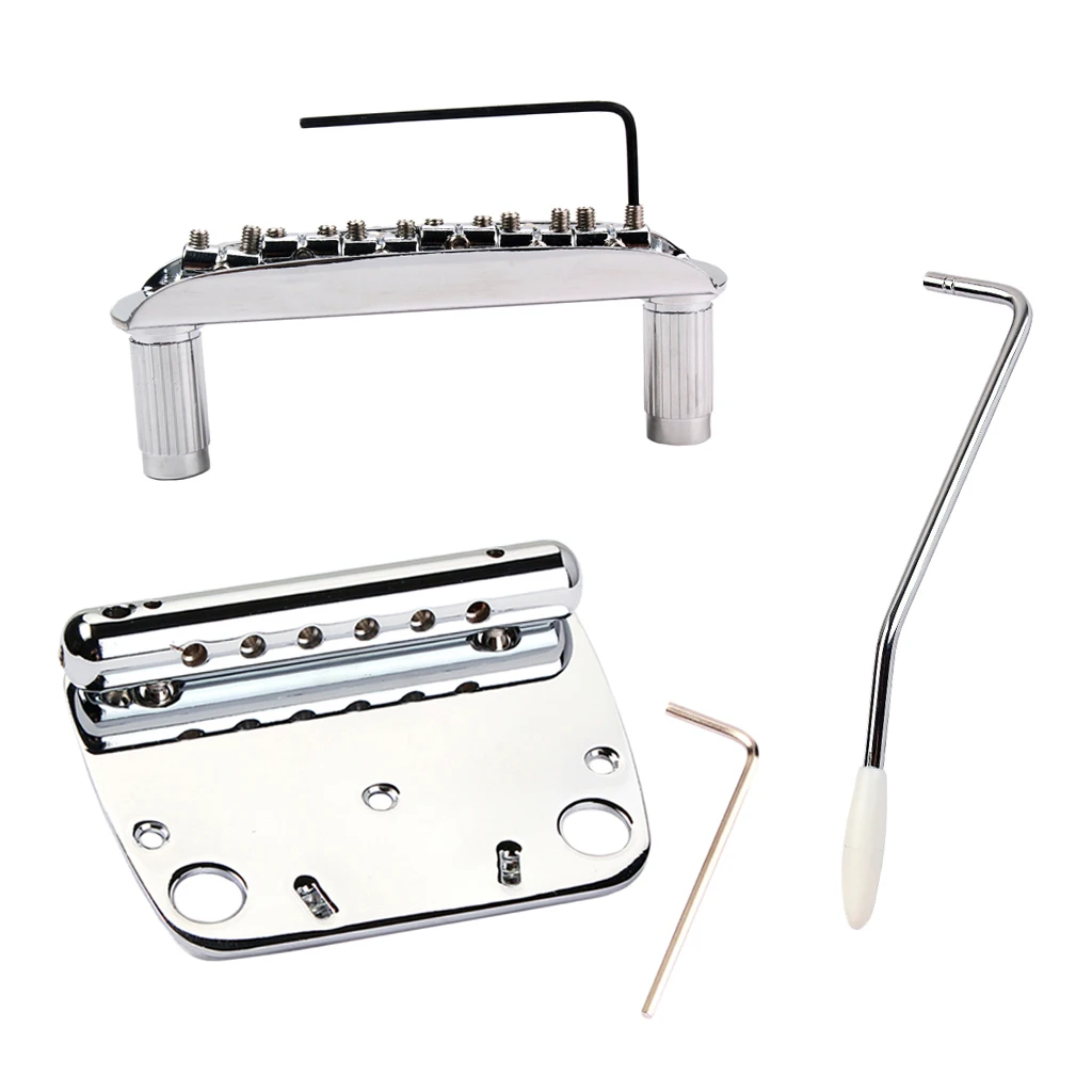 Exquisite 6 String Guitar Tremolo Bridge Tailpiece Set for Jazzmaster Guitar Accessory Chrome