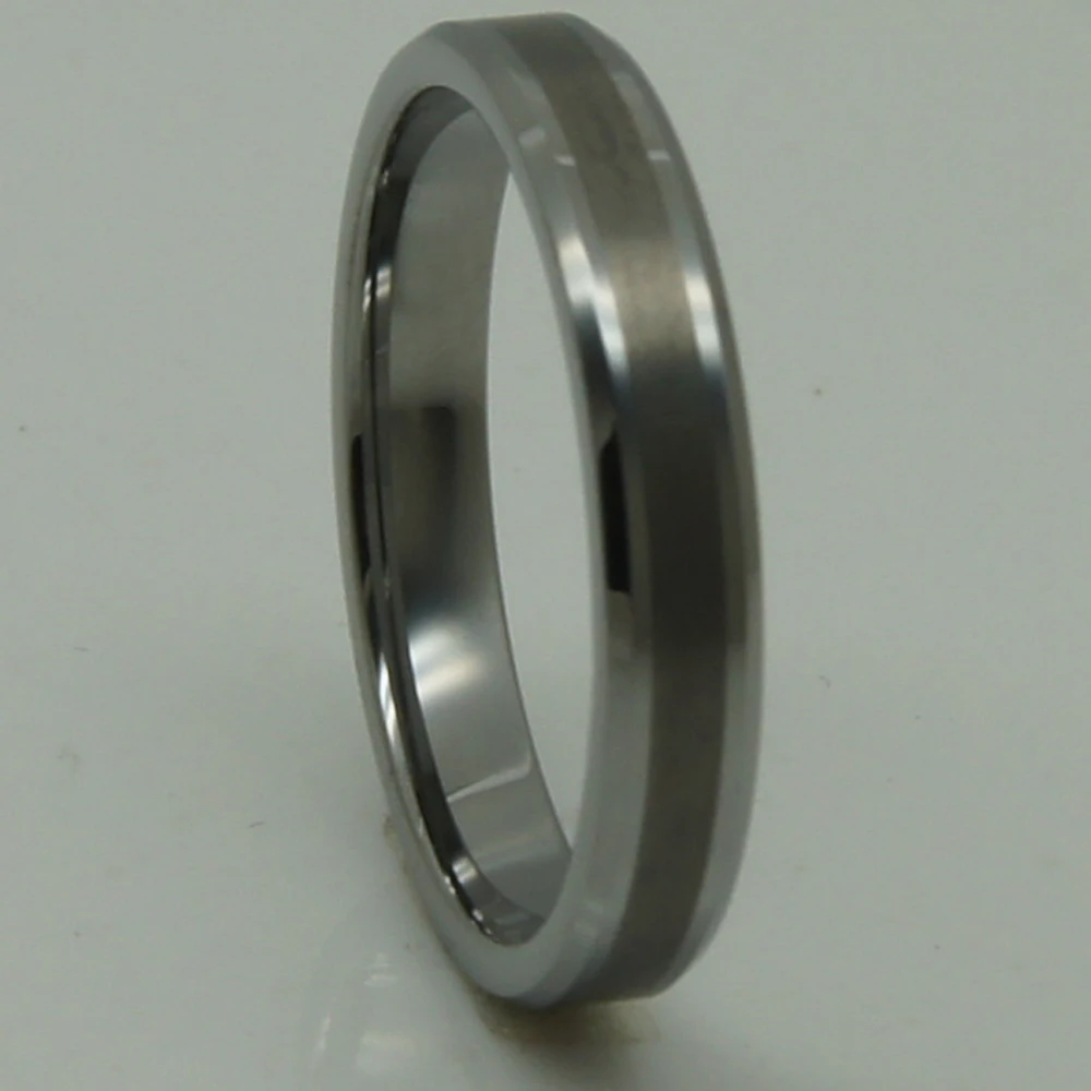 lady 3mm 2tone shiny & brush  silver grey hi-tech scratch proof wedding tungsten ring 1pc