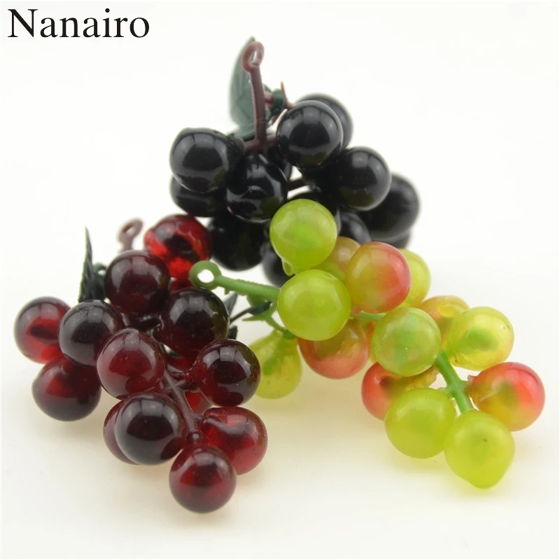 30pcs/lot Artificial Fruit Grapes Plastic Fake Decorative Fruit Lifelike Home Wedding Party Garden Decor Mini Simulation Fruit